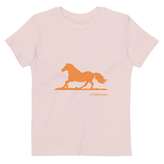 T-shirt enfant 100% coton bio - Cheval Orange
