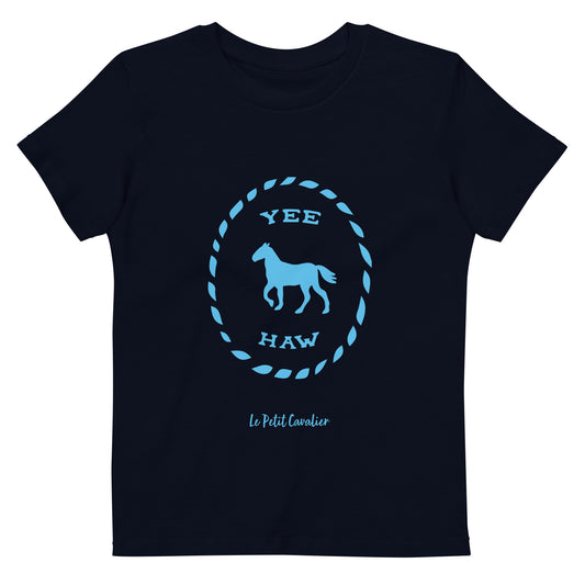 T-shirt enfant 100% coton bio - YEEHAW Bleu