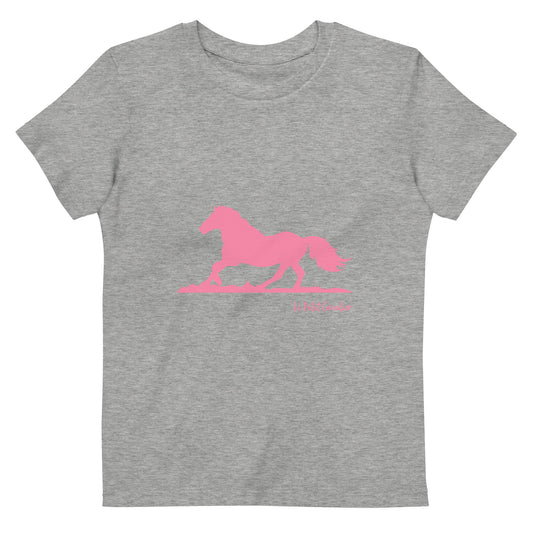 T-shirt enfant 100% coton bio - Cheval rose